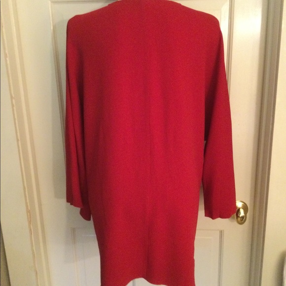Worth Firecracker Red Crepe V-Neck Tunic - Picture 2 of 9